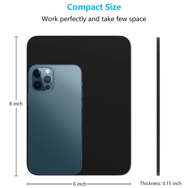 Dapesuom Small Mouse Pad, 6 x 8 Inch Thick Rubber Premium-Textured Non-Slip Portable & Washable Mini Mouse Mat for Women Men Wireless Laptops Keyboard Tray Gaming Work Computer Office Travel, Black - Image 2