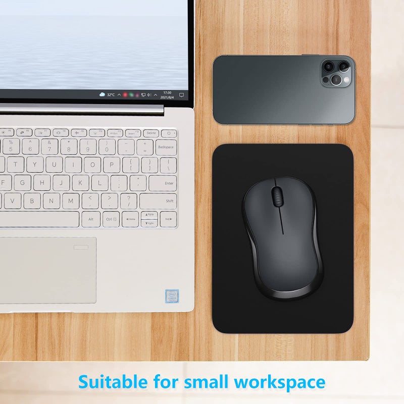 Dapesuom Small Mouse Pad, 6 x 8 Inch Thick Rubber Premium-Textured Non-Slip Portable & Washable Mini Mouse Mat for Women Men Wireless Laptops Keyboard Tray Gaming Work Computer Office Travel, Black - Image 4