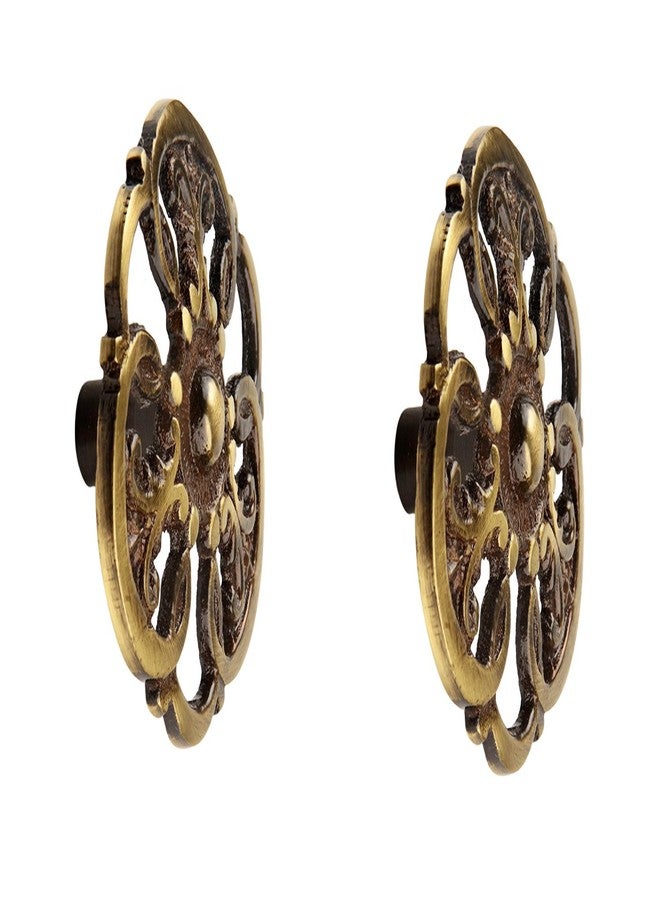 HOBKNOBS Ornate Antique Brass (41 mm Dia) Cabinet Drawers/Wardrobe/Kitchen Door Pull Handle Knobs - Brownish Gold. - Image 1