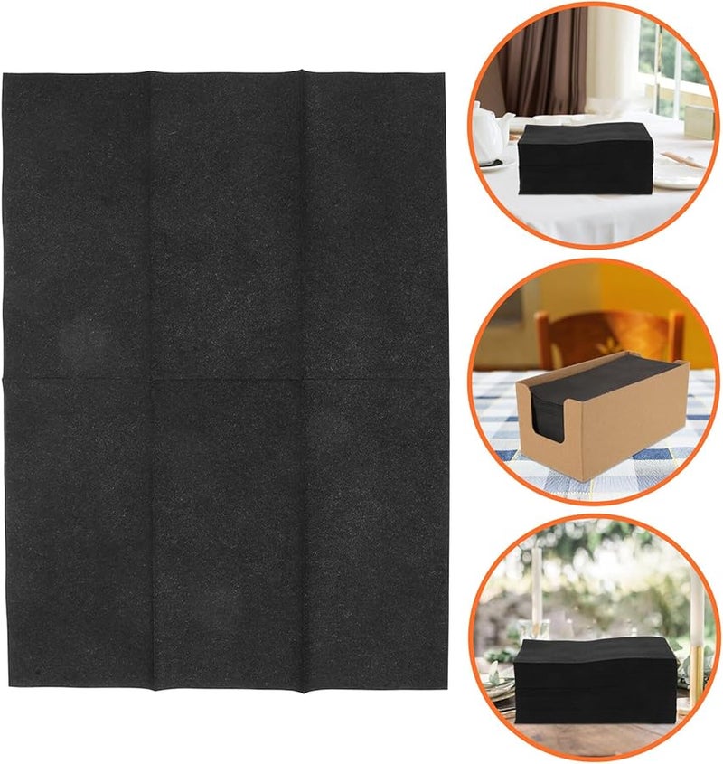 ValicLud 50 Pcs Black Disposable Napkins Thickened for Wedding Party Banquets Festivals - Image 5
