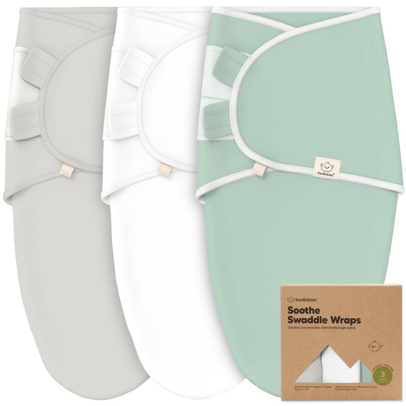 KeaBabies 3Pack Organic Baby Swaddle Sleep Sacks Swaddles for Newborns Infant 03 Months Baby Girls Boys Soft Snug Newborn Sleep Sack Nursery Swaddling Blankets Sage XS - Image 2