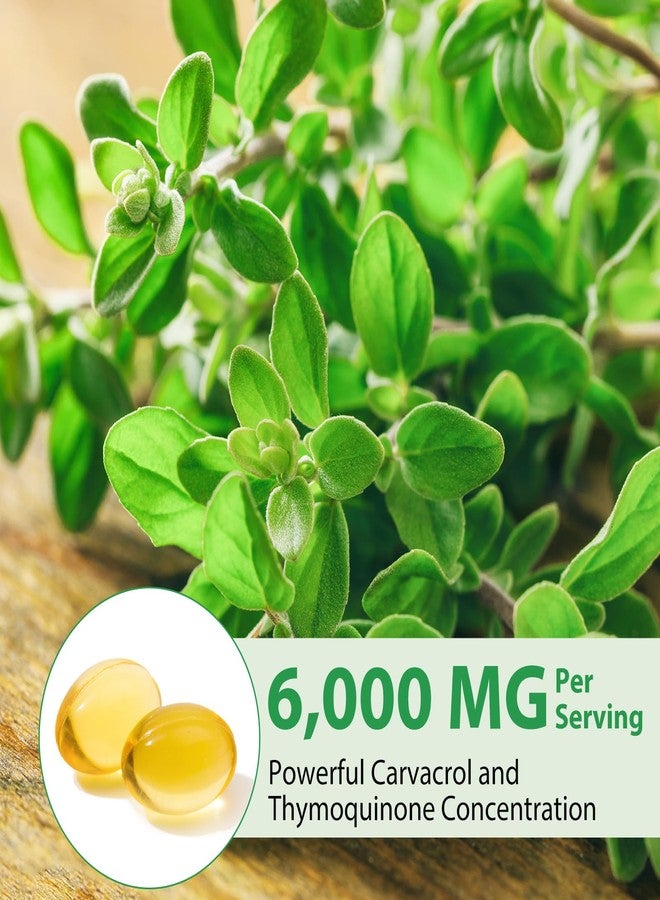 Mcukv Oil of Oregano with Black Seed Oil, 2 Pack 6000mg Oregano Oil Capsules Organic, 240 Softgels, 165mg Carvacrol, Non-GMO, Immune Support Supplement - Image 2