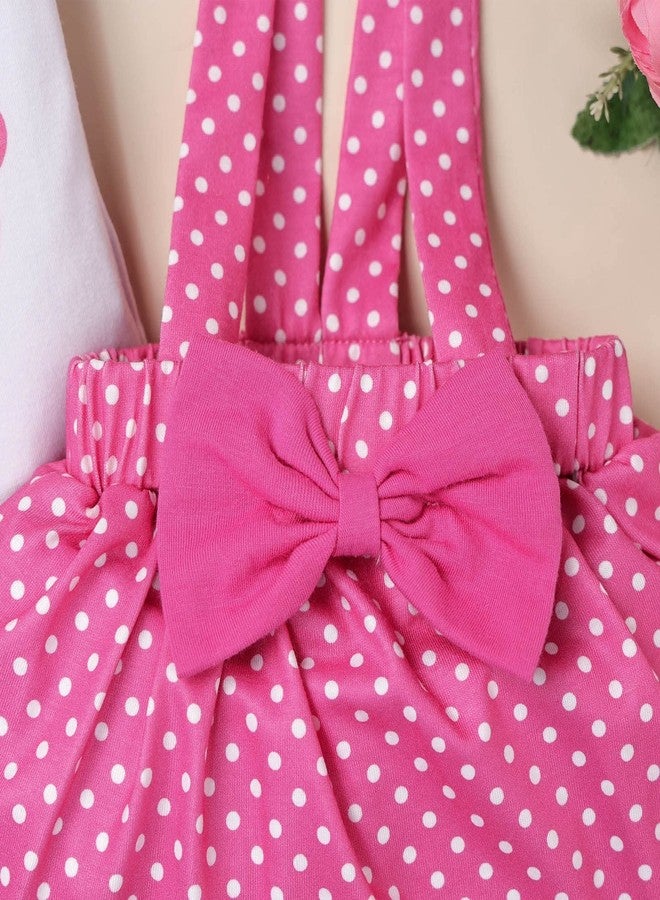 ODIMAME My 1st Easter Baby Girl Outfits Gifts Newborn Ruffle Romper Polka Dots Bunny Skirt Headband Leg Warmmer Pink 12-18 Months - Image 5