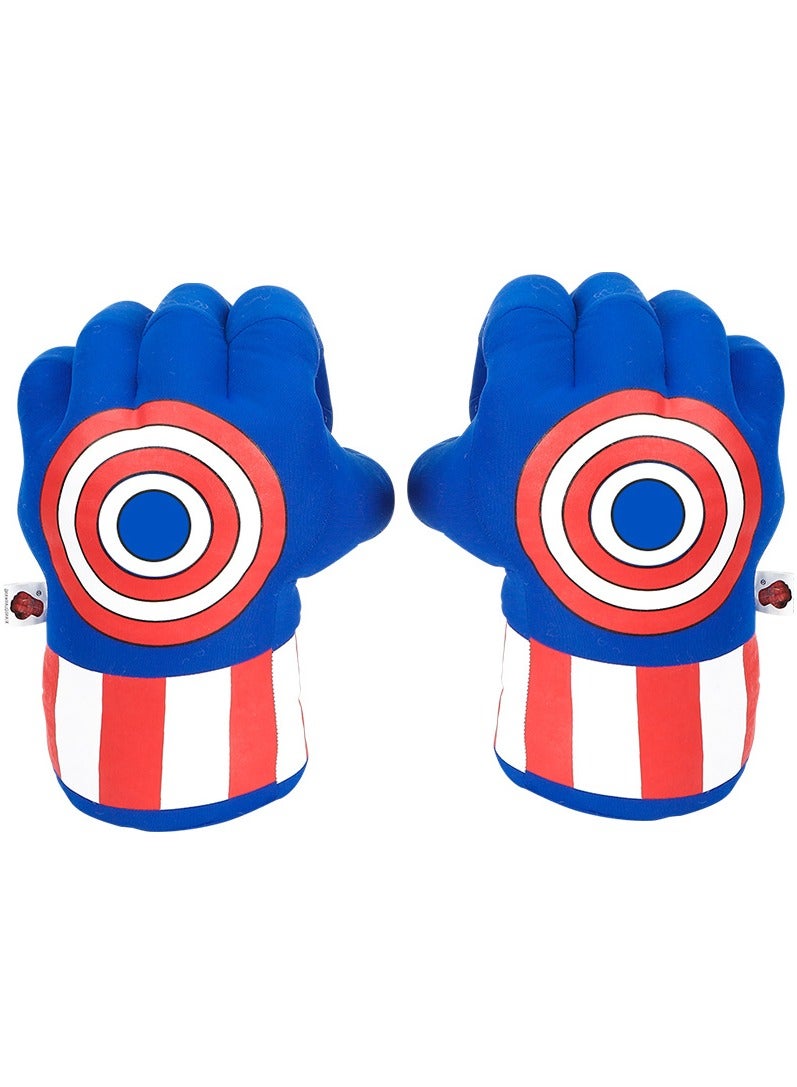2-Piece Plush Captain America Gloves Set - Image 1