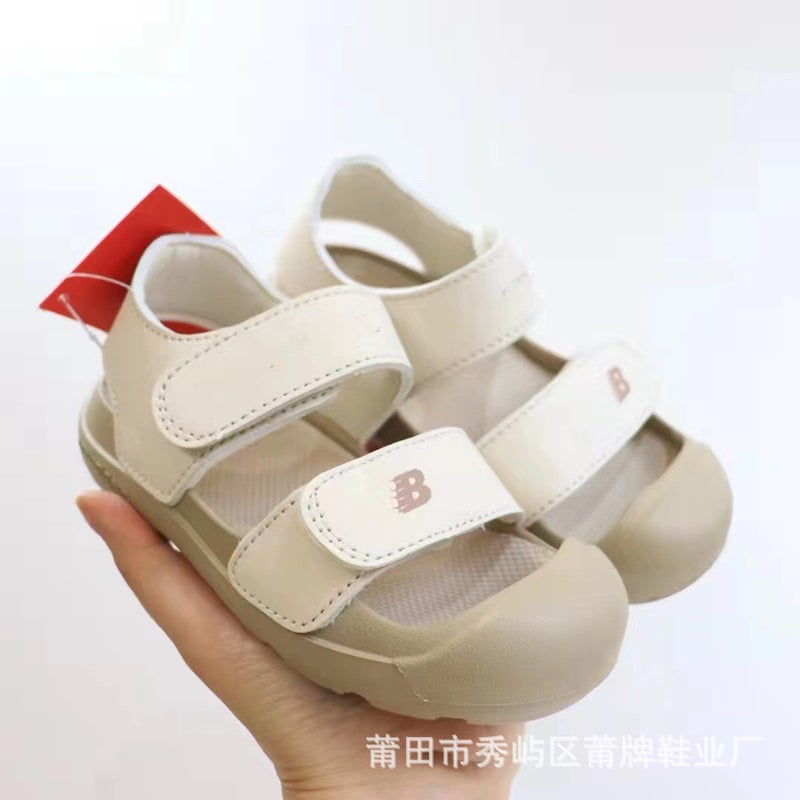 Children'S Nb Closed Toe Ankle Protection Velcro Sandals Soft Bottom Non-Slip Beach Sandals Baby Hole Shoes - Image 3