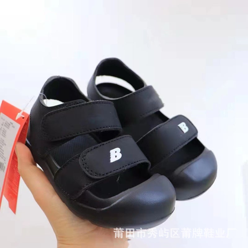 Children'S Nb Closed Toe Ankle Protection Velcro Sandals Soft Bottom Non-Slip Beach Sandals Baby Hole Shoes - Image 1