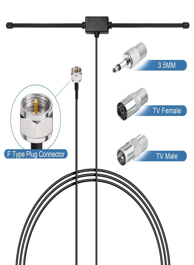 Bingfu FM Radio Dipole Antenna for Stereo Indoor Pioneer Onkyo Yamaha Marantz Bose Wave Music System Home Theater AV Audio Video Receiver - Image 2
