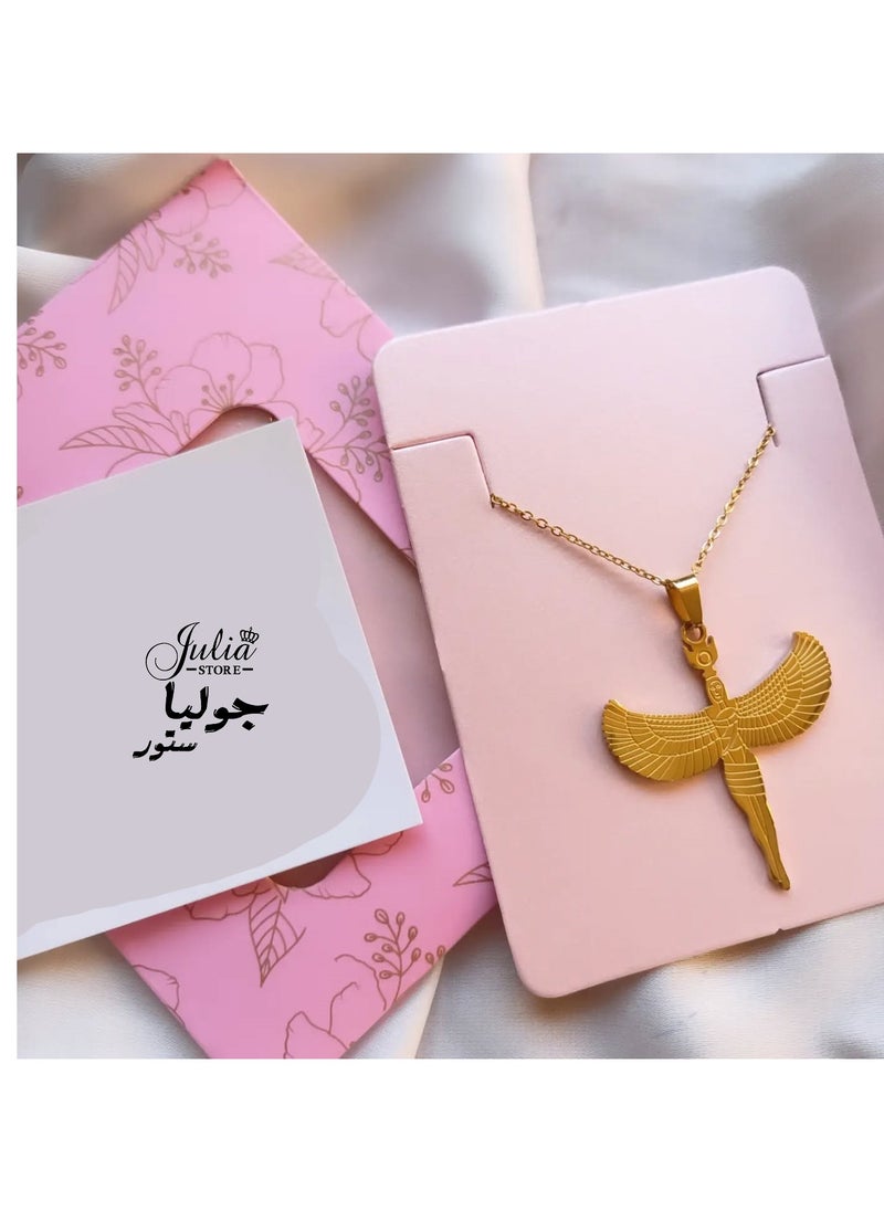 Julia Store 18K Gold Plated Stainless Steel Pharaonic Pendant Necklace  - Image 1