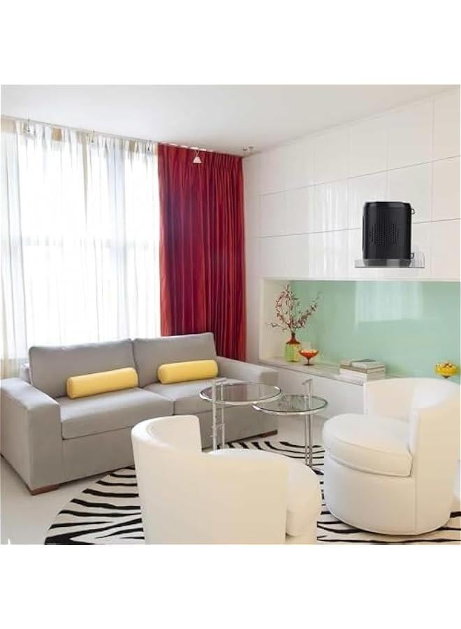 HOOKOR Acrylic Small Wall Shelf,set of 5 Wall Mount Floating Shelves with Adhesive, Mini Floating Wall Shelves for Security Cameras, Webcam, Speakers, Baby Monitors, Easy to Install No Drill - Image 2