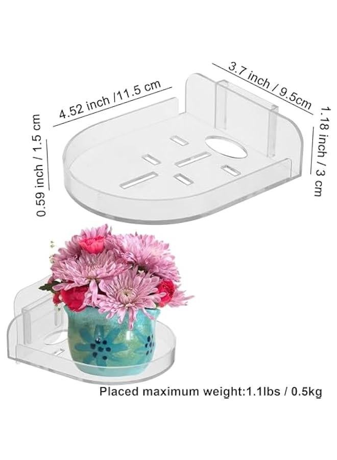 HOOKOR Acrylic Small Wall Shelf,set of 5 Wall Mount Floating Shelves with Adhesive, Mini Floating Wall Shelves for Security Cameras, Webcam, Speakers, Baby Monitors, Easy to Install No Drill - Image 3