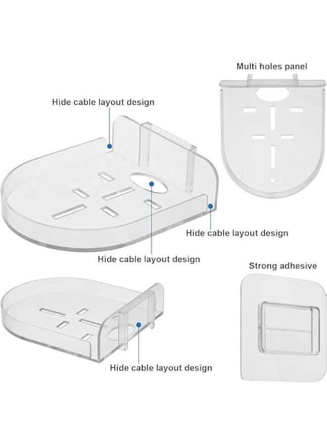 HOOKOR Acrylic Small Wall Shelf,set of 5 Wall Mount Floating Shelves with Adhesive, Mini Floating Wall Shelves for Security Cameras, Webcam, Speakers, Baby Monitors, Easy to Install No Drill - Image 4