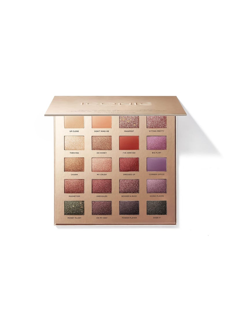 ICONIC LONDON ICONIC LONDON Desk to Dance Eyeshadow Palette | Includes 20 Shades of Shimmers, Mattes and Glitters 