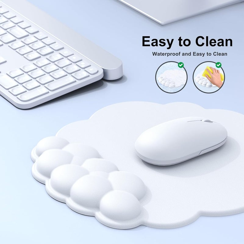 Cloud Mouse Pad with Wrist Rest and Keyboard Arm Rest - Ergonomic Gaming Support (White) - Image 4