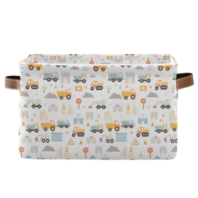 Wamika Excavator Truck Storage Basket Fabric Kitchen Baskets Cars Boys Open Home Storage Bins Boxes Foldable Organizer Bag for Baby Cloth Book Shelf Closet Baskets 16128 Inches - Image 2
