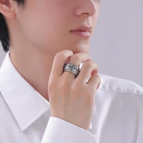 ENHONG Men's Vintage Stainless Steel Celtic Wedding Bands Prime Wide Band Ring 8 - Image 3