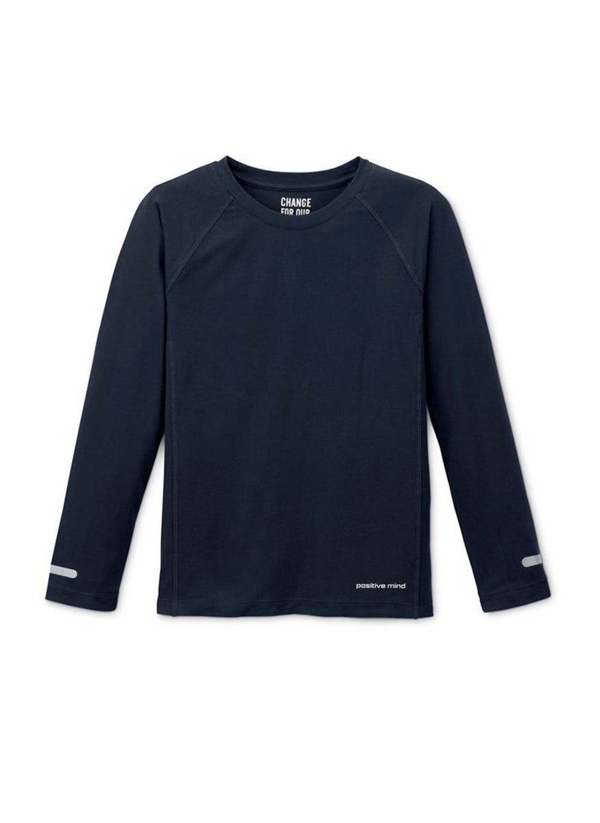 Tchibo Kids Boy Sportswear Fit Long Sleeve Performance Top, Navy  - Image 3