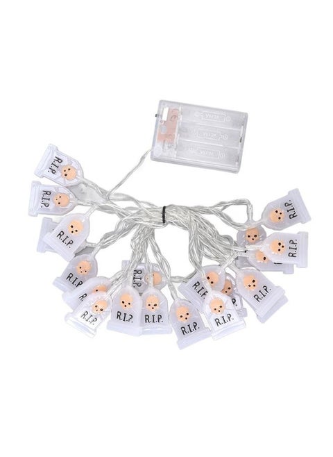 Halloween Skull String Lights Skull Tombstone 9.8ft Long 20LEDs Waterproof Halloween String Lights with 2 Modes Steady Flashing