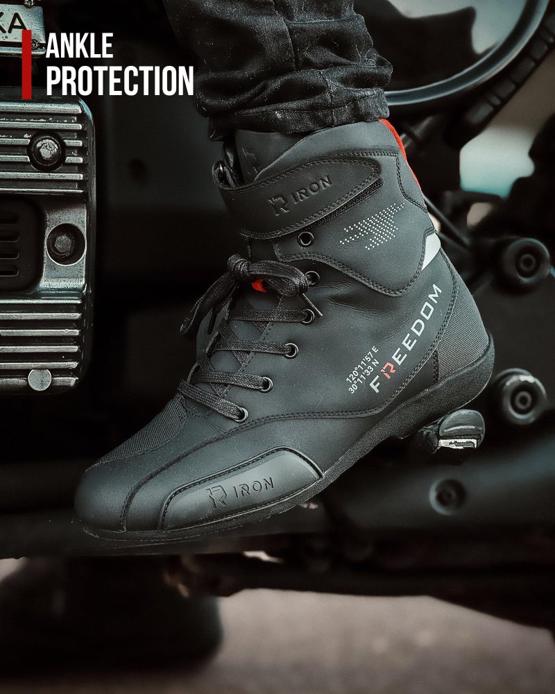 RIDEIRON Motorcycle Shoes Men CE Certified Protective Riding Boots with Anti-Slip Sole Side Zipper Road Street Motocross - Image 3