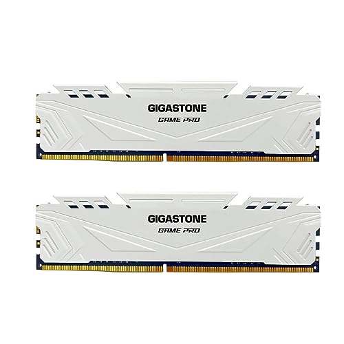 Gigastone 【DDR4 RAM】 GIGASTONE Game PRO 32GB Kit (2x16GB) DDR4 3200MHz PC4-25600 CL 16-18-18-40 Intel XMP 2.0 AMD Ryzen 1.35V UDIMM 288 Pin Unbuffered Non ECC High Performance Gaming Desktop Memory - White - Image 1