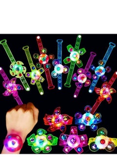 Cool Baby COOLBABY 25 Pack LED Light Up Fidget Spinner Bracelets Party Favors for Kids 4-8 8-12, Glow in The Dark Party Supplies,Gifts for Kids,Random Color  - Image 1