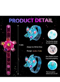 Cool Baby COOLBABY 25 Pack LED Light Up Fidget Spinner Bracelets Party Favors for Kids 4-8 8-12, Glow in The Dark Party Supplies,Gifts for Kids,Random Color  - Image 3