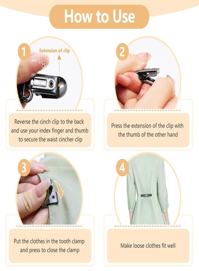 SQUISHCO 4Pcs Cinch Clip for Shirt, Shirt Tightening Clips for Women, Elegant Flower and Butterfly Design with Rhinestones, Perfect for Sweaters Dresses and Scarves - Image 5