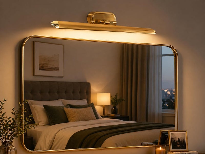 FILLISKA® Modern LED Picture/Dressing/Vanity/Bathroom/Mirror Light with 3 Step Light Mode & Adjustable Head (White,WarmWhite and Neutral White)(2 Year Warranty) (6 Watt Luxurious Gold) - Image 1