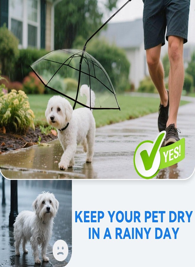BillionChains Dog Umbrella for Small Dogs Clear Walking Umbrella with Adjustable Leash - Image 3
