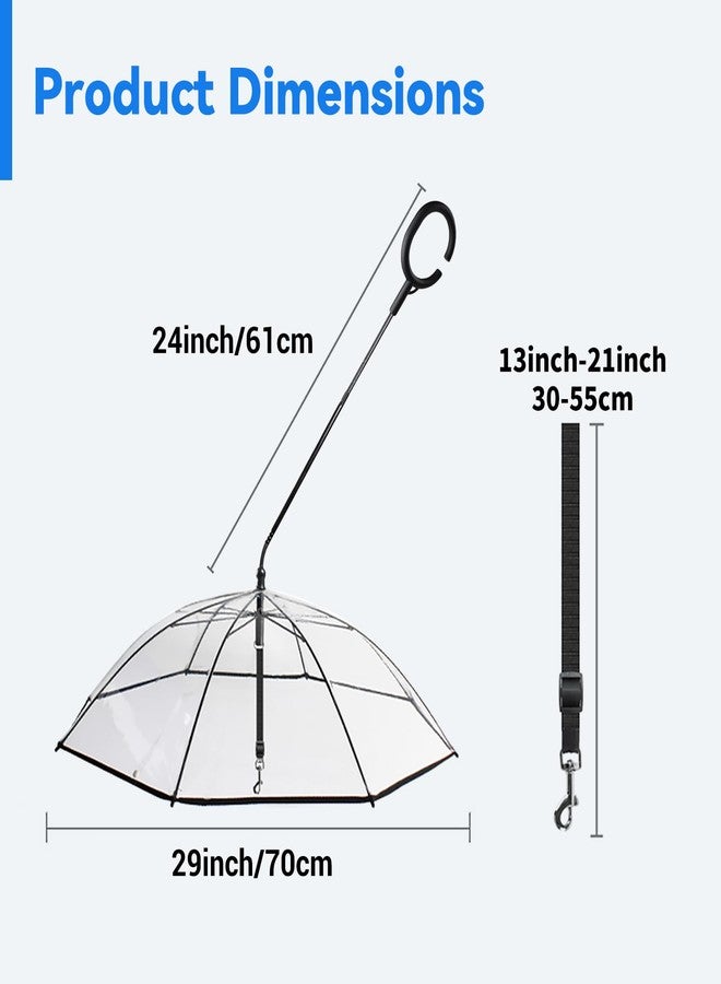 BillionChains Dog Umbrella for Small Dogs Clear Walking Umbrella with Adjustable Leash - Image 5