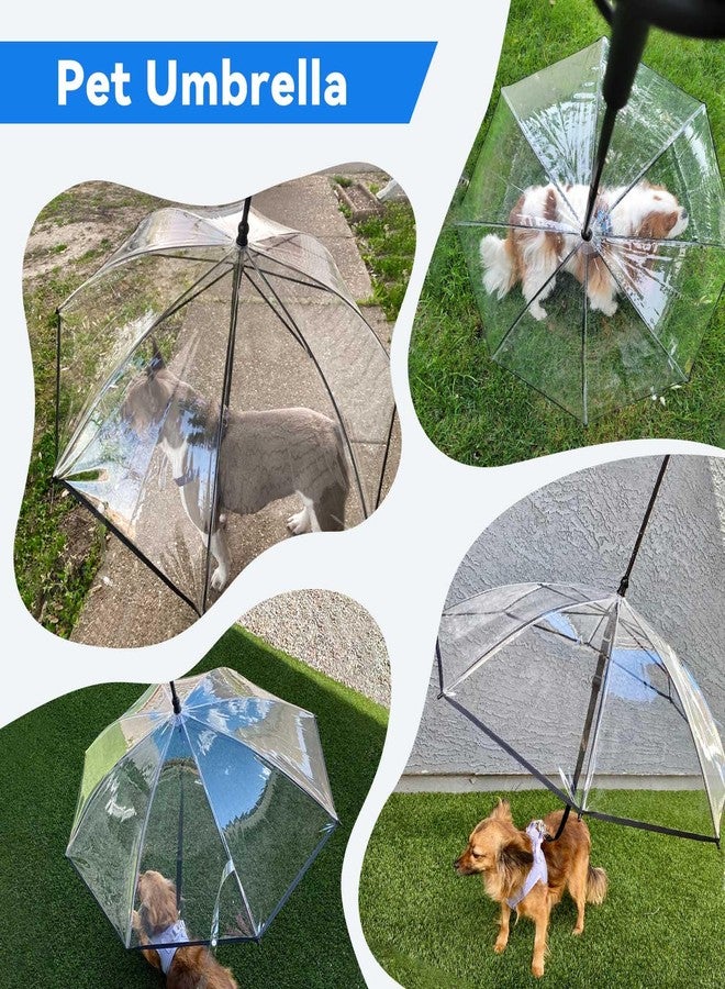 BillionChains Dog Umbrella for Small Dogs Clear Walking Umbrella with Adjustable Leash - Image 2