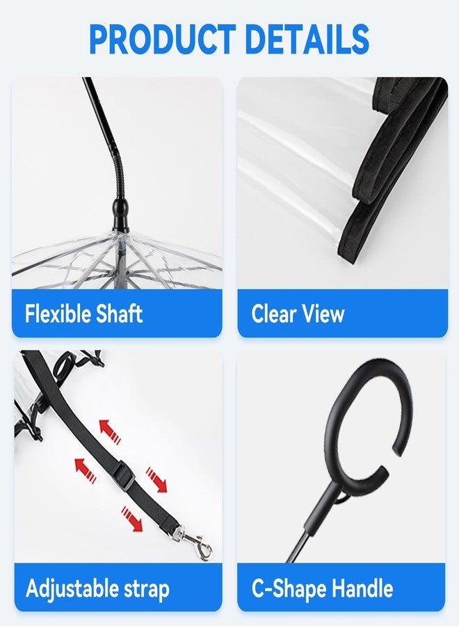 BillionChains Dog Umbrella for Small Dogs Clear Walking Umbrella with Adjustable Leash - Image 4