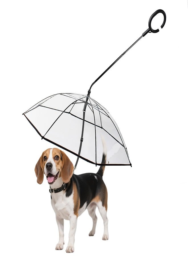 BillionChains Dog Umbrella for Small Dogs Clear Walking Umbrella with Adjustable Leash - Image 1