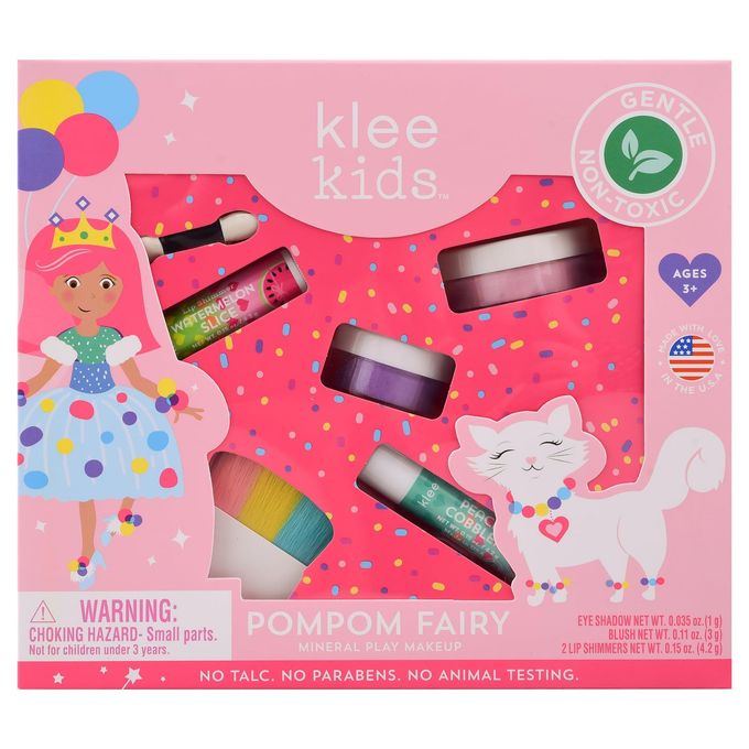 LunaStar Luna Star Klee Kids Play Makeup Kit. Gentle and Non-Toxic. Kid-Friendly. Made in USA. (Pom Pom Fairy) - Image 1
