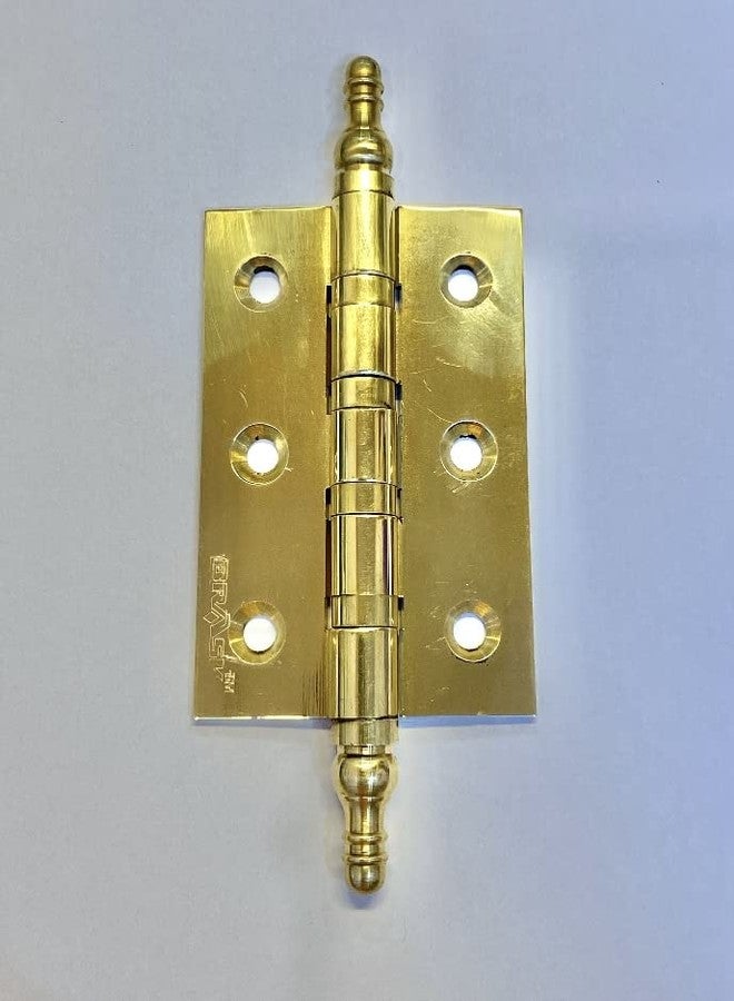 BRASK Brass Temple Bearing Hinges 3" x 2" x 2 mm (Pack of 6) (Golden Satin Finish) - Image 2