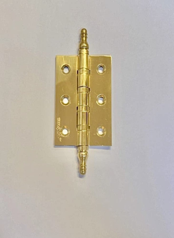 BRASK Brass Temple Bearing Hinges 3" x 2" x 2 mm (Pack of 6) (Golden Satin Finish) - Image 3