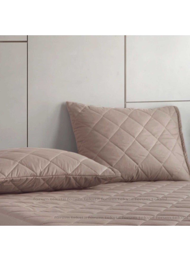 Formeya Pamukkale Colored Mattress Mattress Brown 100% Cotton Quilted Pillow Protector Mattress 