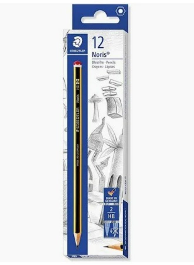 Staedtler Noris Pencil with Rubber Tip - 12 Pieces - Image 1