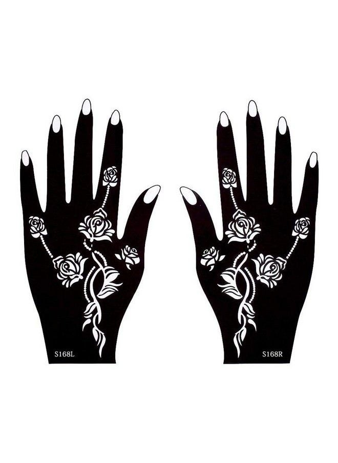 ivana's - Heena Mehandi Tatto Stencil Set For ; Hand ; Body ; Fingure ; Face ; Heena Art Temporary Tatto For Kids Girls & Women Design Ivn01 Black M - Image 1