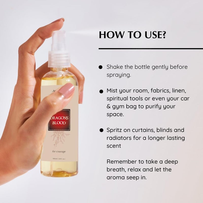 Aromafume Dragons Blood Natural Resin Mist Spray by Aromafume | 100 ml / 3.3oz | Ideal for spirituality & rituals | Made with Dragons Blood Resin from Socotra | Non-alcoholic, non-toxic & vegan - Image 4