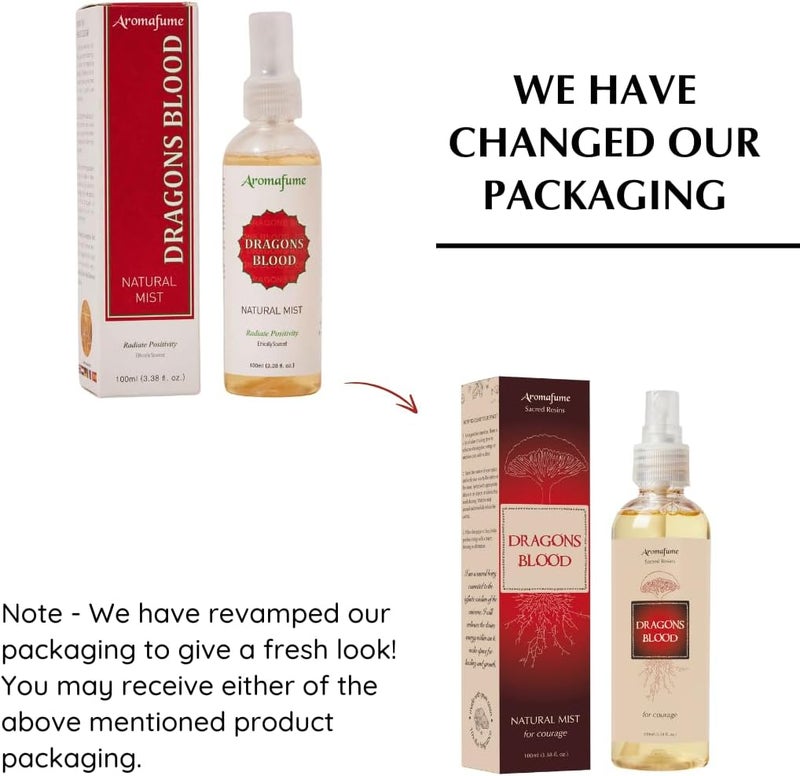 Aromafume Dragons Blood Natural Resin Mist Spray by Aromafume | 100 ml / 3.3oz | Ideal for spirituality & rituals | Made with Dragons Blood Resin from Socotra | Non-alcoholic, non-toxic & vegan - Image 1