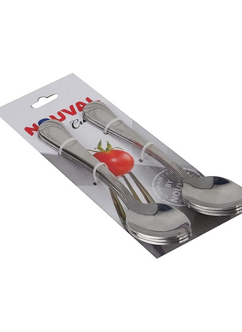 Nouval 4283 silver stainless steel 6-piece tea spoon set