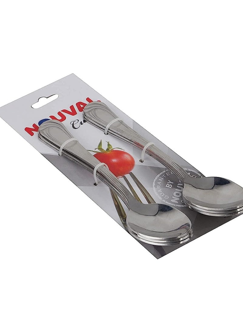 NOUVAL Nouval 4283 silver stainless steel 6-piece tea spoon set  - Image 1