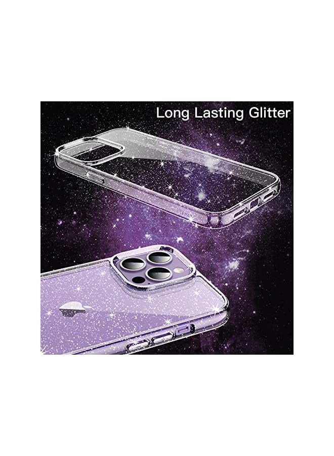 Jetech Glitter Case for iPhone 14 Pro 6.1-Inch, Bling Sparkle Shockproof Phone Bumper Cover, Cute Sparkly for Women and Girls (Clear) - Image 3
