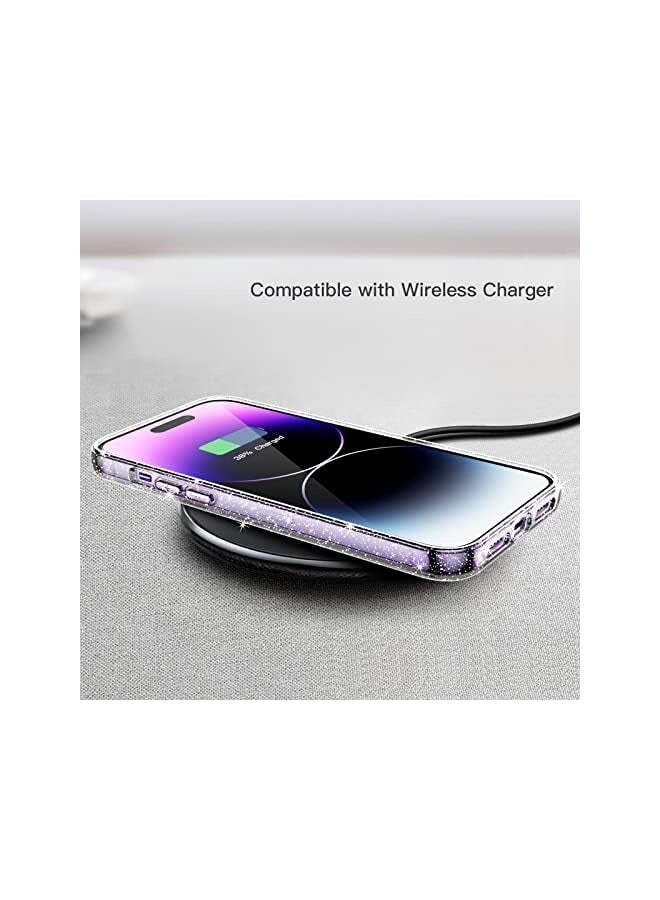 Jetech Glitter Case for iPhone 14 Pro 6.1-Inch, Bling Sparkle Shockproof Phone Bumper Cover, Cute Sparkly for Women and Girls (Clear) - Image 5