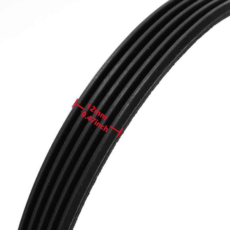 حزام القيادة المطاطي للغسالة (5EPJ1225)، قطر 1225 مم، متوافق مع غسالات Hoover Candy، طرازات 41039460، 41021973 - Image 3