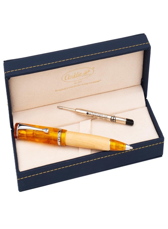 Conklin Duragraph Voyager Ballpoint Pen - Birchwood + European Resin + Free Extra Black Gel Refill - Executive Gift Pen for Professionals, Writers, Men & Women - Image 1