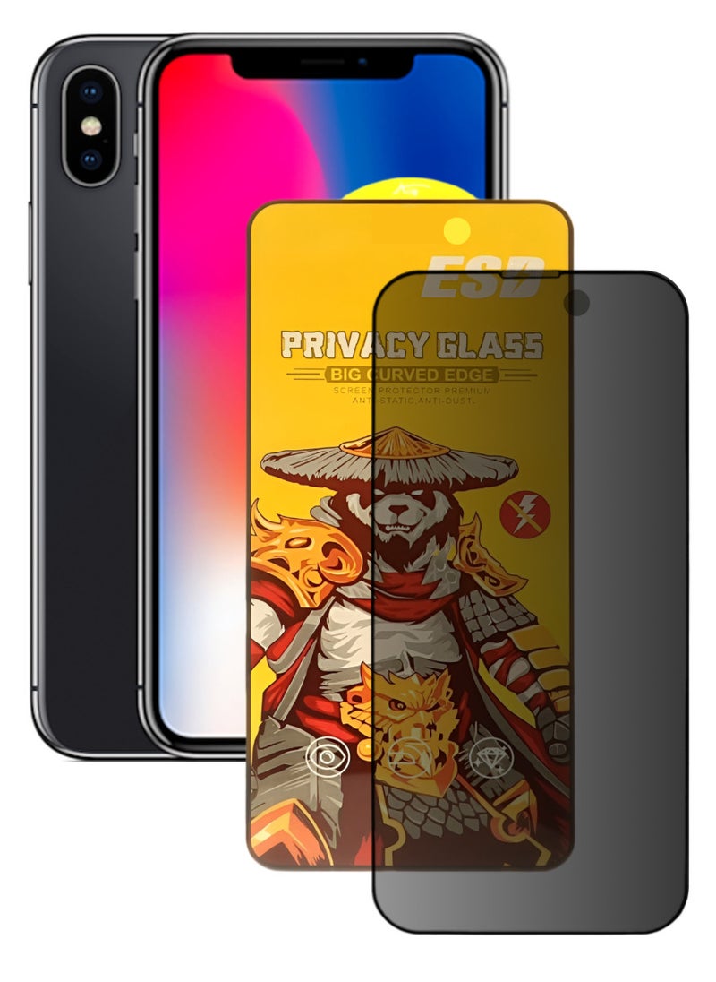ESD Tempered Dustproof Privacy Glass Screen Protector Compatible For iPhone X - Image 1