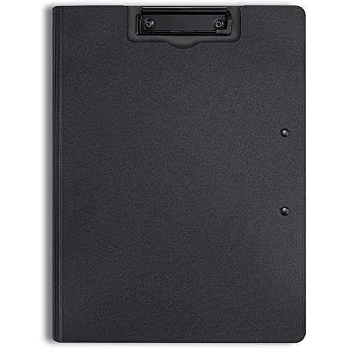 Tomorotec A4 Size Nursing Foldable Cover Clipboard with Pen Holder PP Foam Stationery Document Holder File Organizer Folder Writing Pad for Hospital Office School Business Classroom Supplies (Black) - Image 2