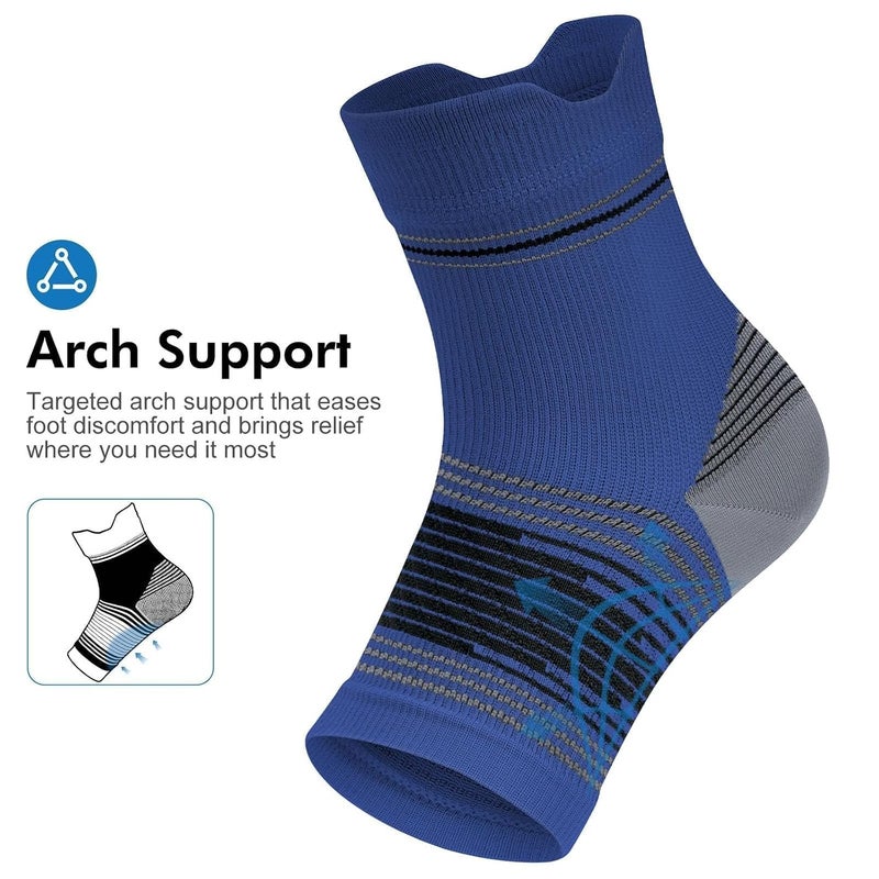 PAPLUS Plantar Fasciitis Sock (6 Pairs) for Men and Women, Compression Foot Sleeves with Arch and Ankle Support (Black, Nude, Navy, Small) - Image 5