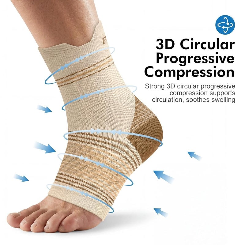 PAPLUS Plantar Fasciitis Sock (6 Pairs) for Men and Women, Compression Foot Sleeves with Arch and Ankle Support (Black, Nude, Navy, Small) - Image 4